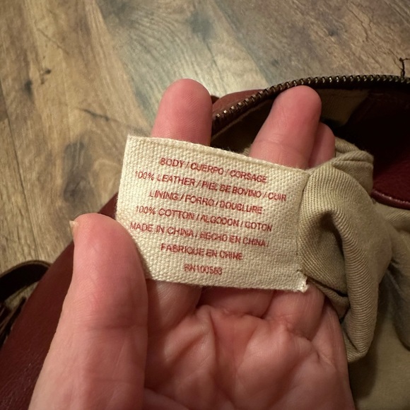 Lucky Brand Deep Red Boho Leather Crossbody - Picture 12 of 14